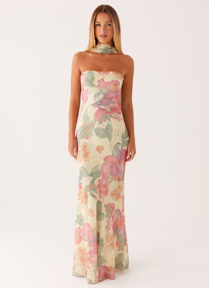 Mira Damen Maxikleid | Romantischer Blumenprint, Elegant und Leicht