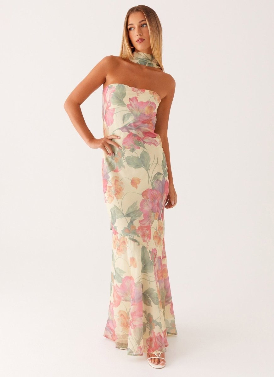 Mira Damen Maxikleid | Romantischer Blumenprint, Elegant und Leicht