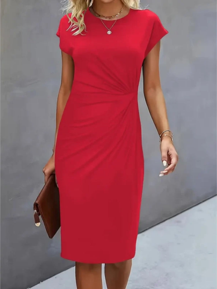 Mira Damen Midi Abendkleid | Kurzarm, Formell- S-2XL
