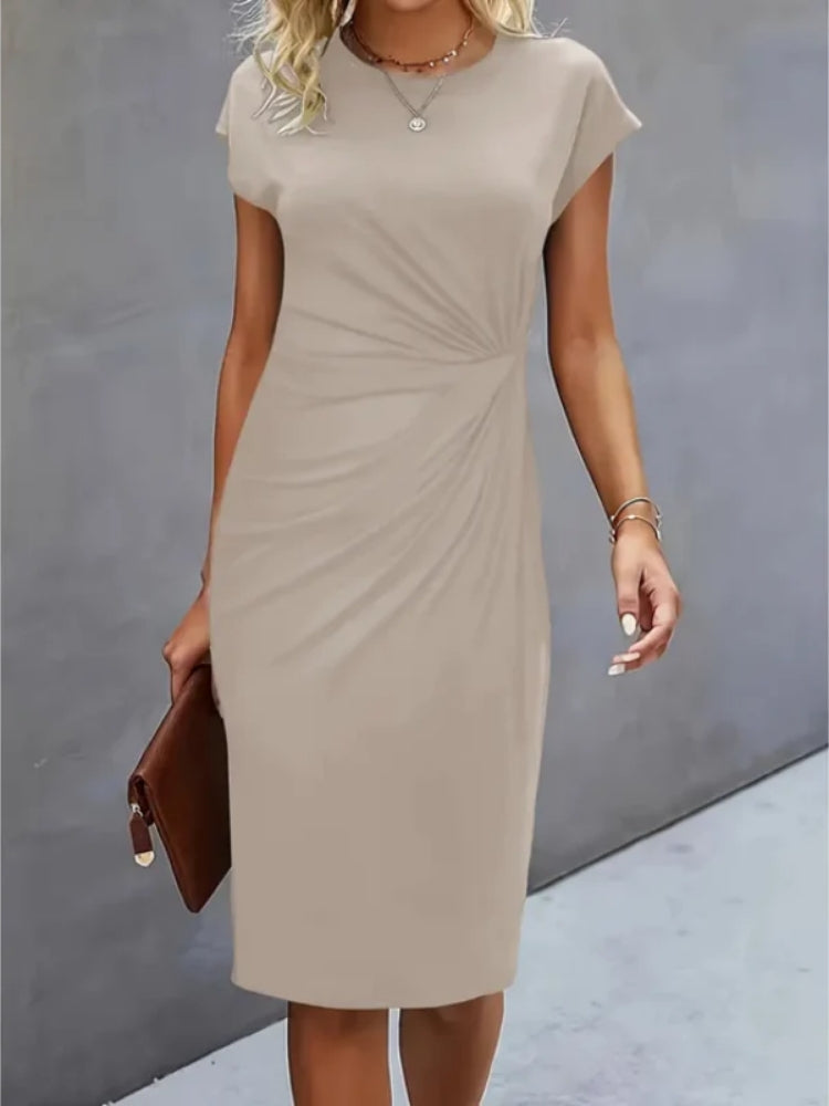 Mira Damen Midi Abendkleid | Kurzarm, Formell- S-2XL
