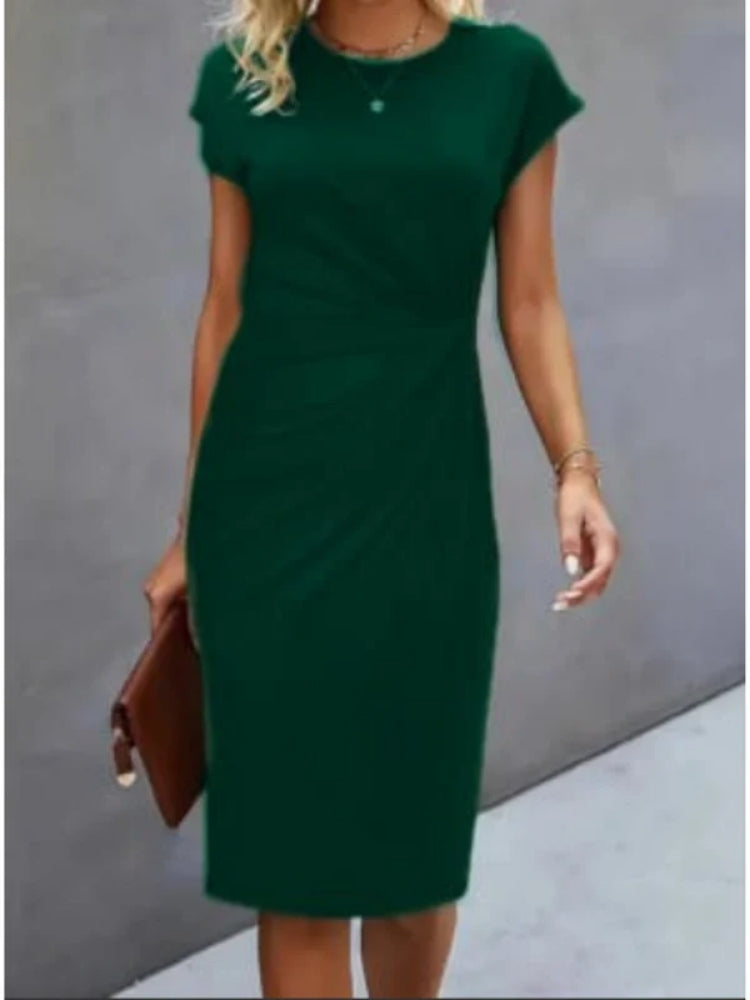 Mira Damen Midi Abendkleid | Kurzarm, Formell- S-2XL