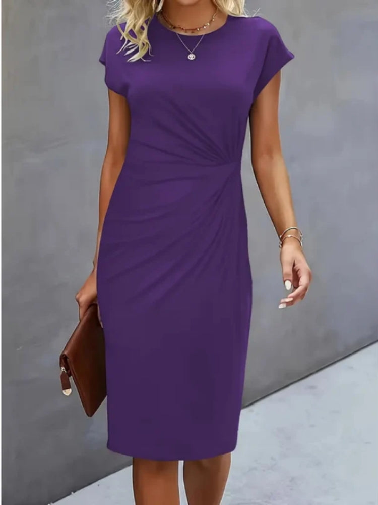 Mira Damen Midi Abendkleid | Kurzarm, Formell- S-2XL