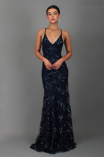 Nora Abendkleid für Frauen | Pailletten, Spaghettiträger