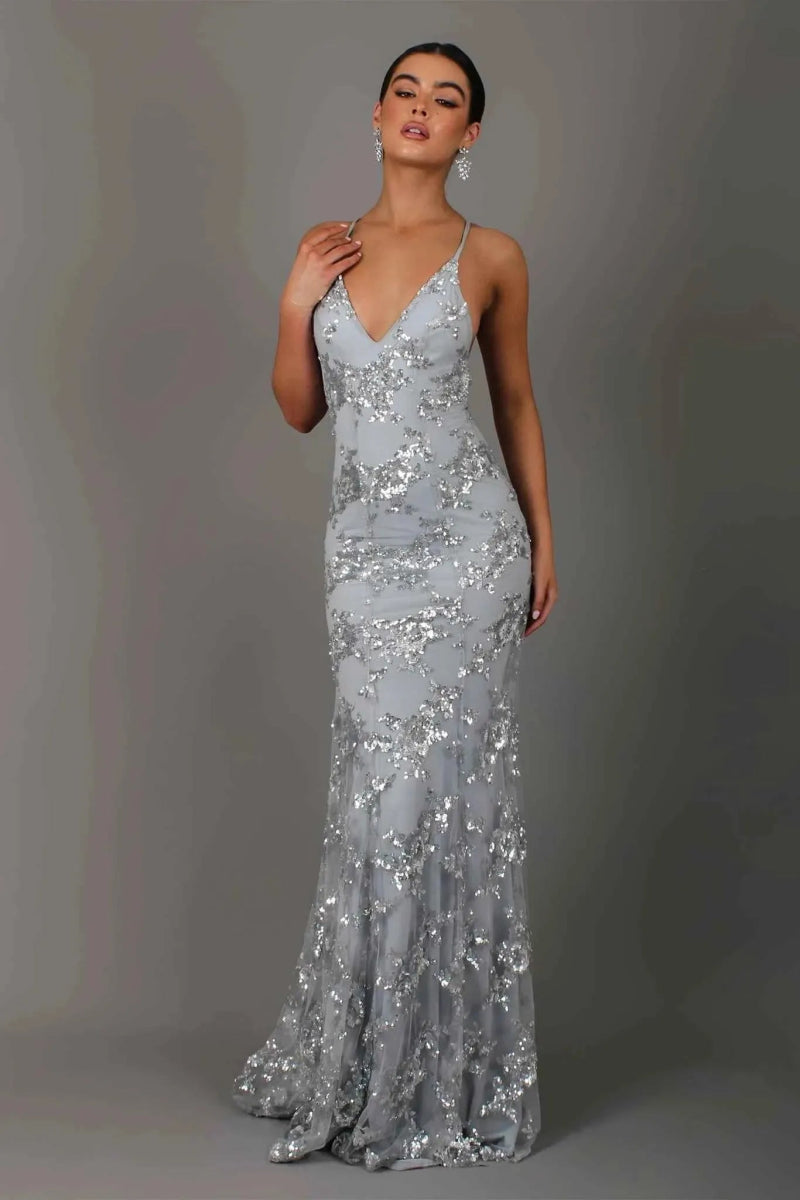 Nora Abendkleid für Frauen | Pailletten, Spaghettiträger