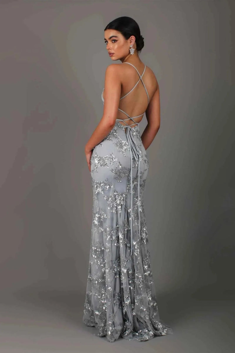 Nora Abendkleid für Frauen | Pailletten, Spaghettiträger
