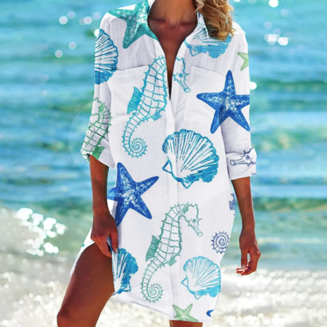 Rela Damen Hemdkleid | Atmungsaktiver Stoff, Entspanntes Design