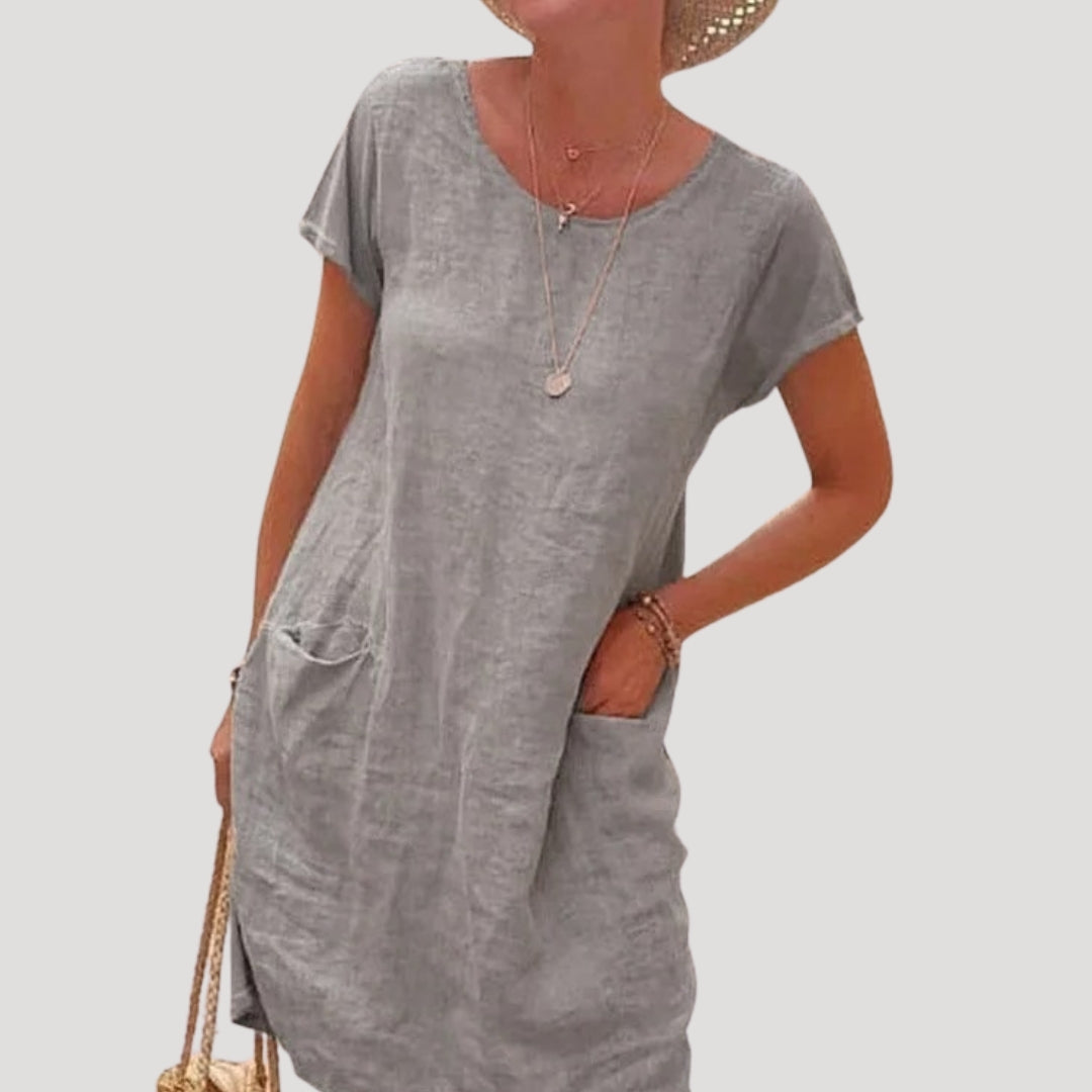 Rina Damen Kleid | Midi-Länge mit Seitentaschen, Bequem und Elegant