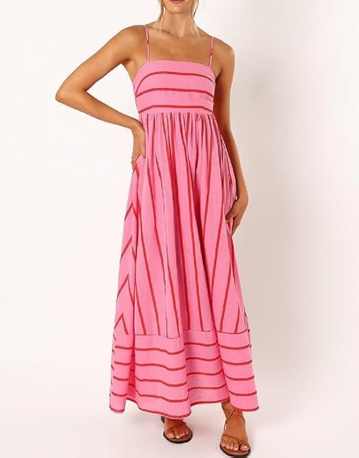 Rosa Sunset Vibes Maxi Kleid | Luftige Passform, Femininer Look