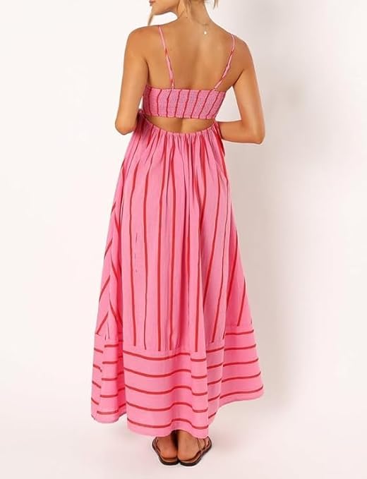 Rosa Sunset Vibes Maxi Kleid | Luftige Passform, Femininer Look