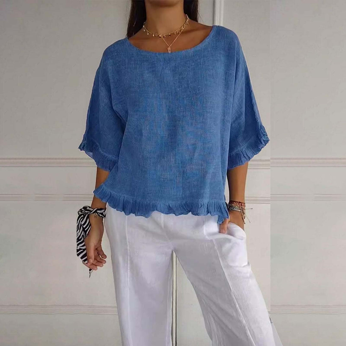 Rüschendame Bluse | Lockere Passform, Lässiger Stil