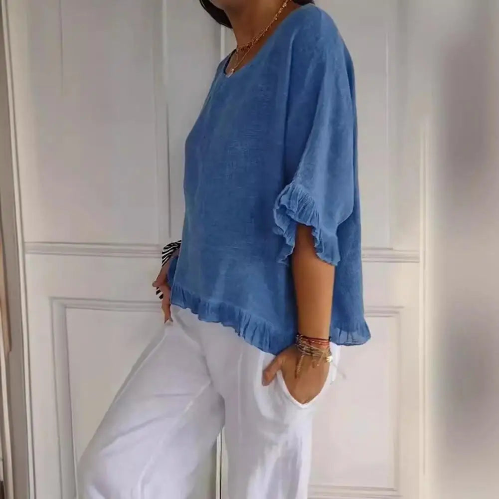 Rüschendame Bluse | Lockere Passform, Lässiger Stil