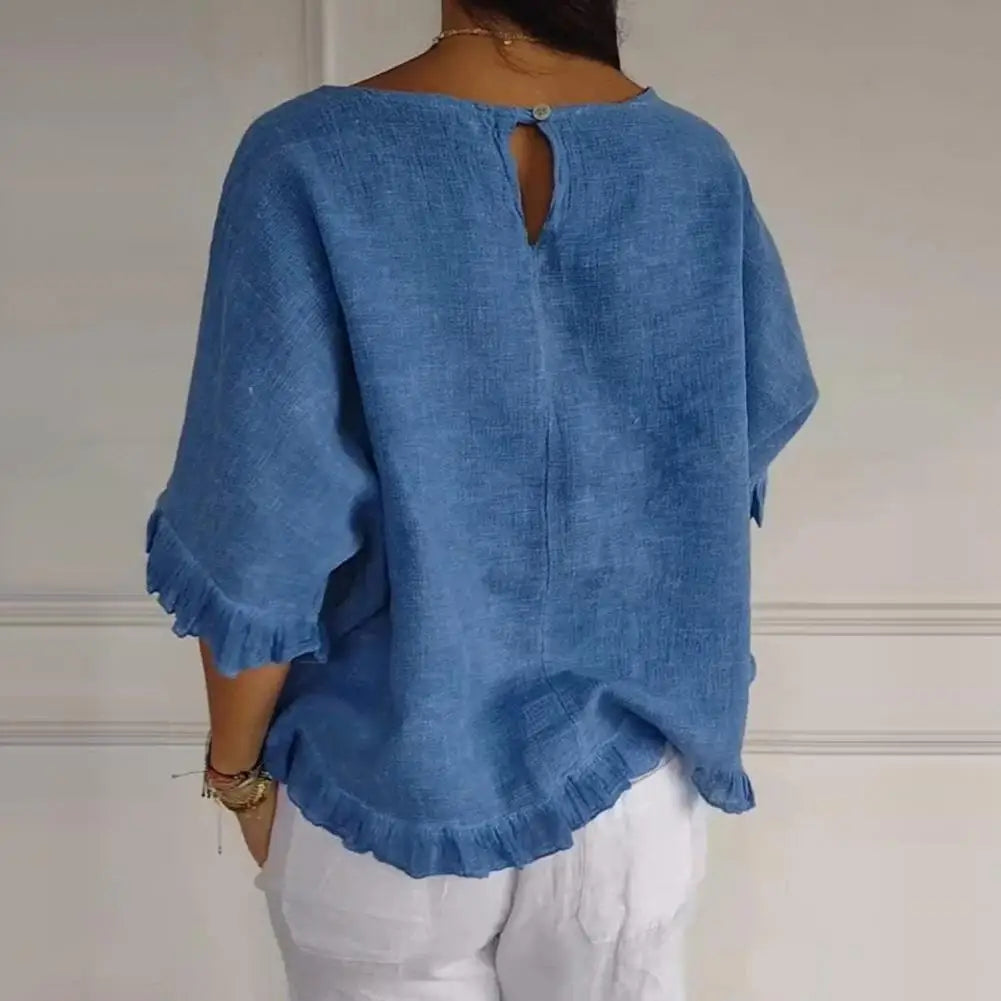 Rüschendame Bluse | Lockere Passform, Lässiger Stil