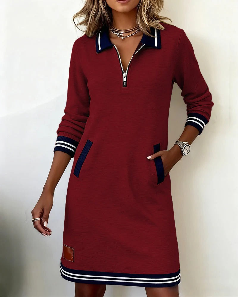 Schickes Langärmeliges Baumwollkleid- S-3XL