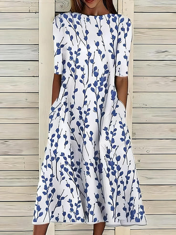 Sela – Küstenblumen Midi Kleid