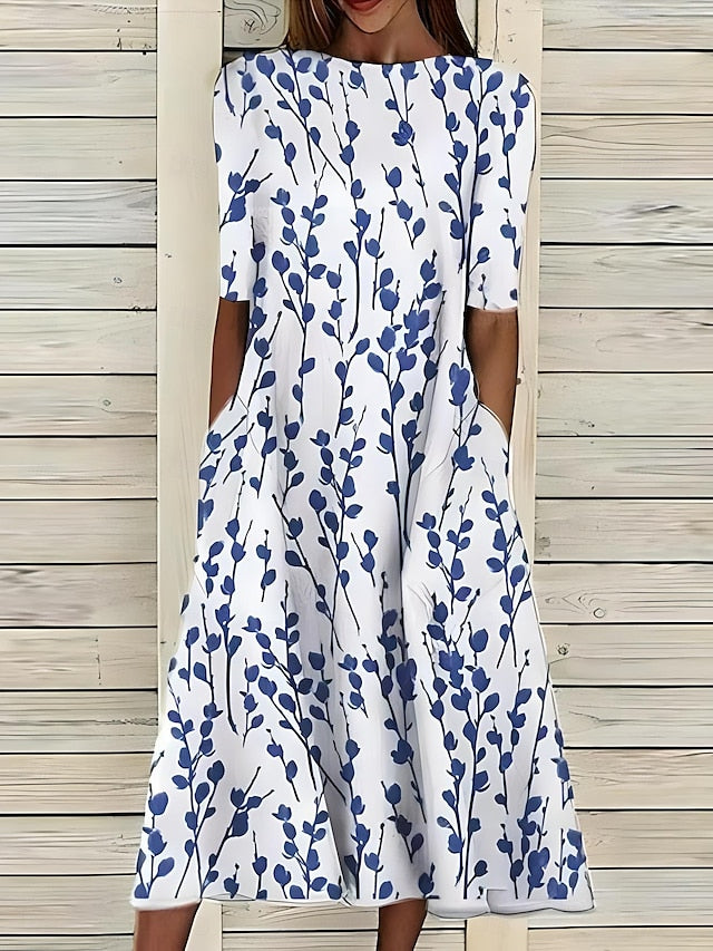 Sela – Küstenblumen Midi Kleid