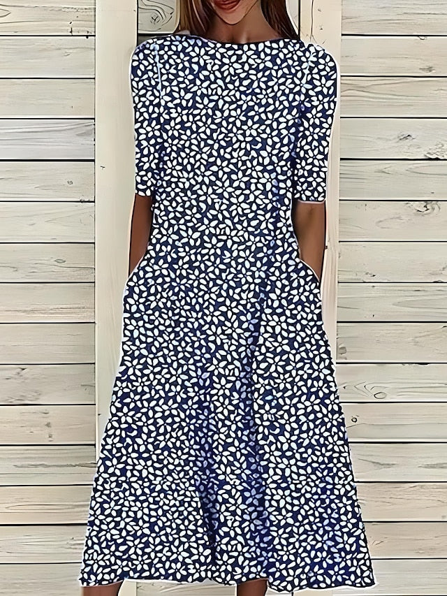 Sela – Küstenblumen Midi Kleid