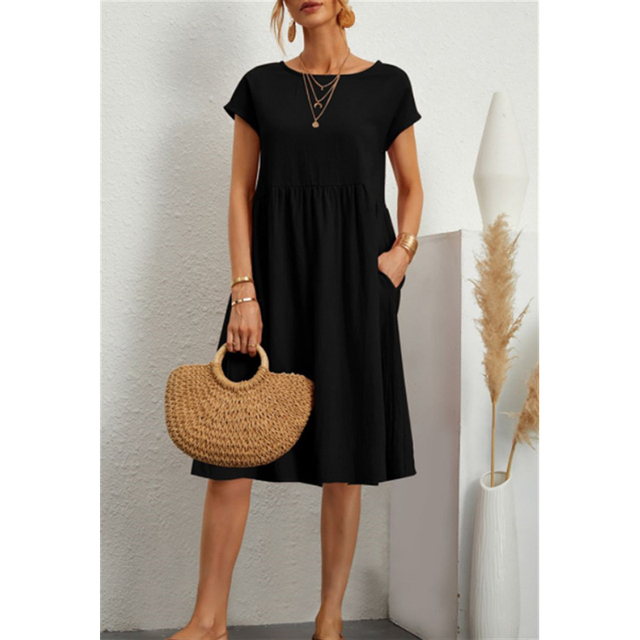 Sola Damen Midi Kleid | Baumwollmix, Lässiger Schnitt für den Sommer