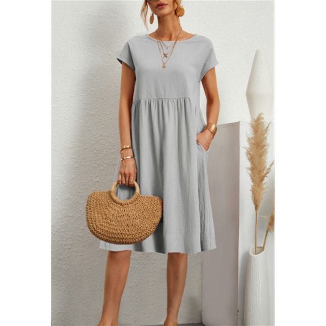 Sola Damen Midi Kleid | Baumwollmix, Lässiger Schnitt für den Sommer