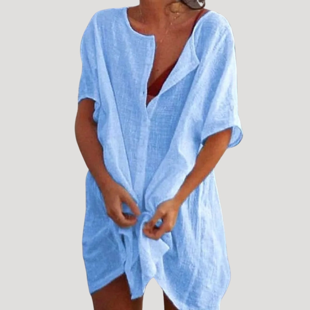 Sona Damen Strandtunika | Leichtes Material, V-Ausschnitt