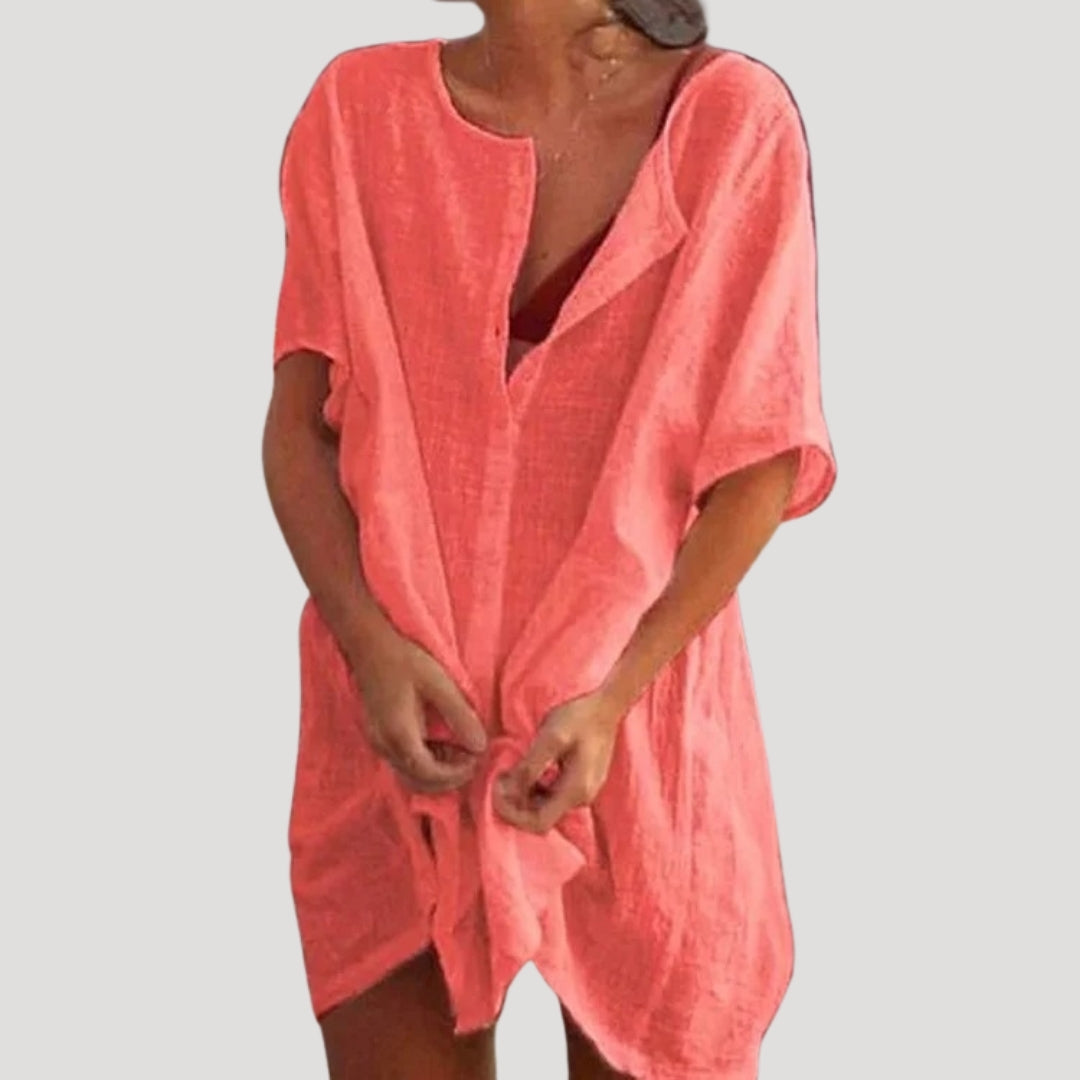 Sona Damen Strandtunika | Leichtes Material, V-Ausschnitt