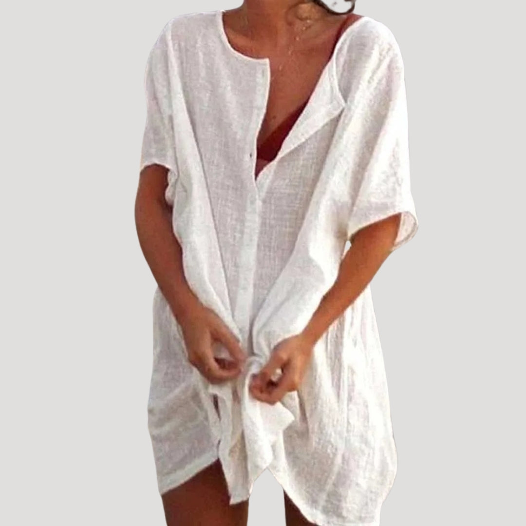 Sona Damen Strandtunika | Leichtes Material, V-Ausschnitt
