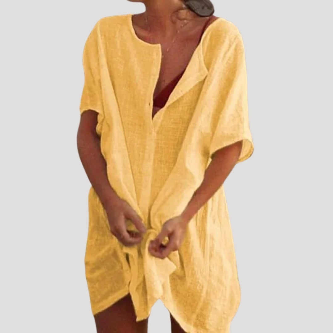 Sona Damen Strandtunika | Leichtes Material, V-Ausschnitt