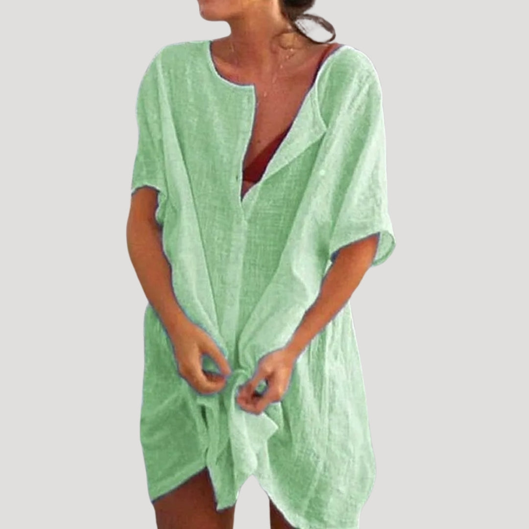 Sona Damen Strandtunika | Leichtes Material, V-Ausschnitt