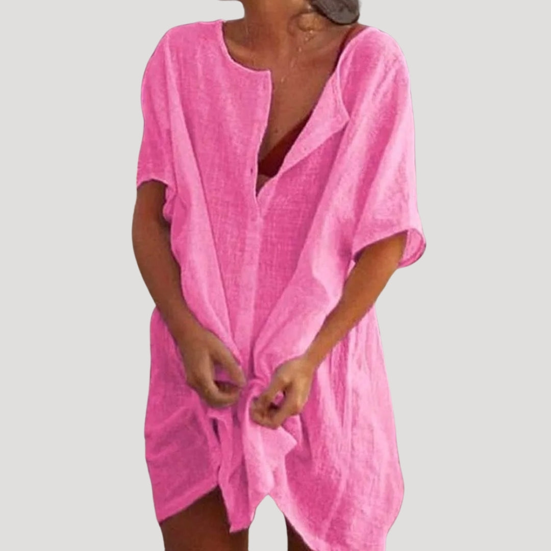 Sona Damen Strandtunika | Leichtes Material, V-Ausschnitt