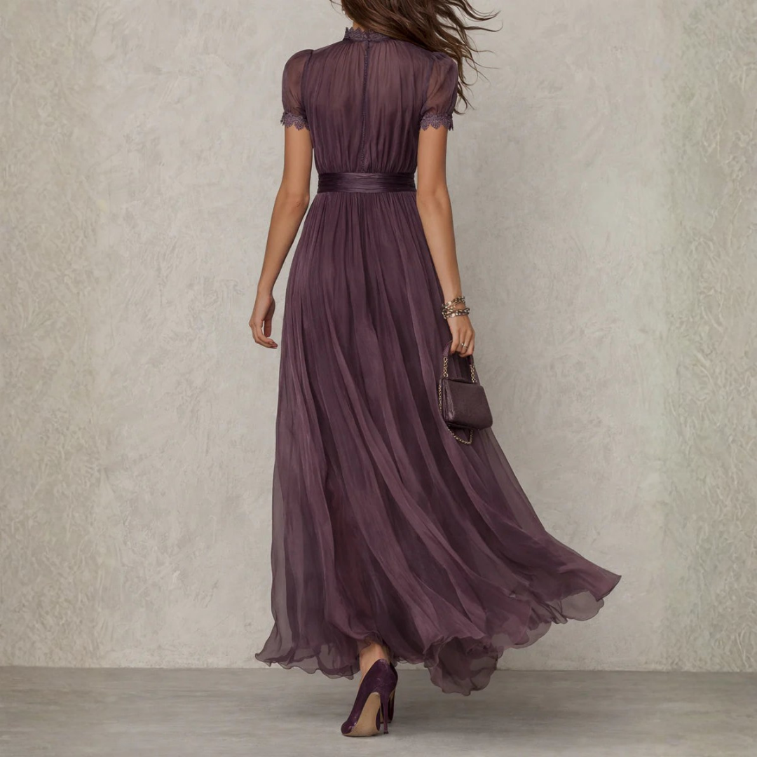 Sophie Damen Maxikleid | Chiffon mit Spitzendetails
