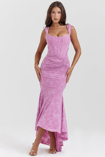Sophie Damen Midi Kleid | Figurbetont mit Spitzenakzenten