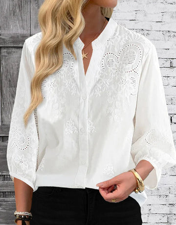 Heidi Weiss Langarm Lockere Damen Bluse Leicht Laessig | Elegant Vielseitig Frühling Sommer Freizeit Urlaub Oberteil | Bequem - S-2XL