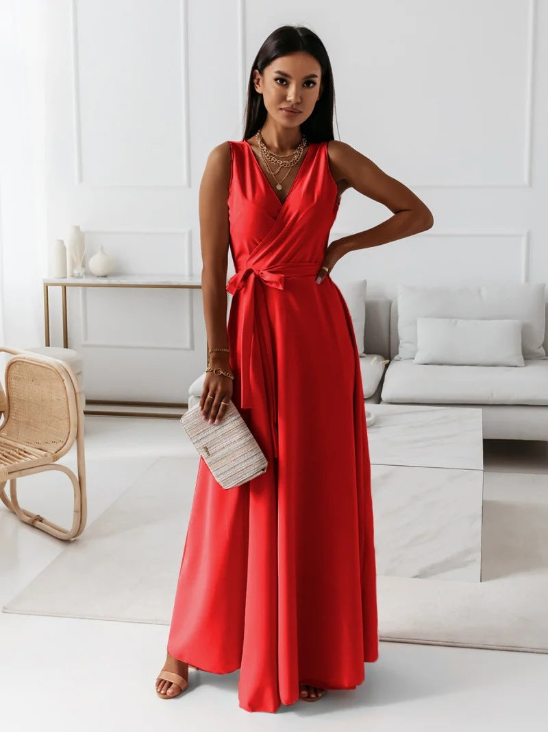 Vela Damen Wickelkleid | V-Ausschnitt, Maxi, Festlich- S-2XL