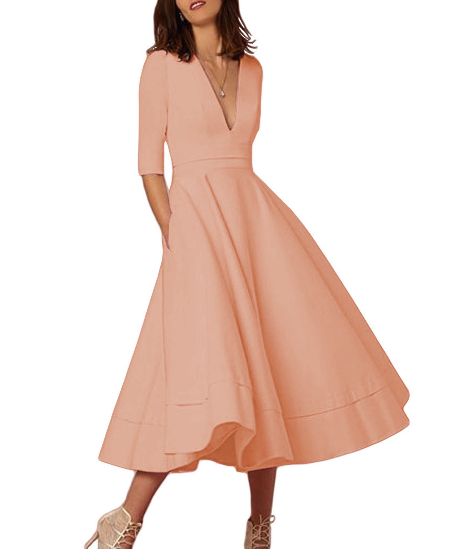 Vera Damen Midi Kleid | Fließende Silhouette, Definierte Taille