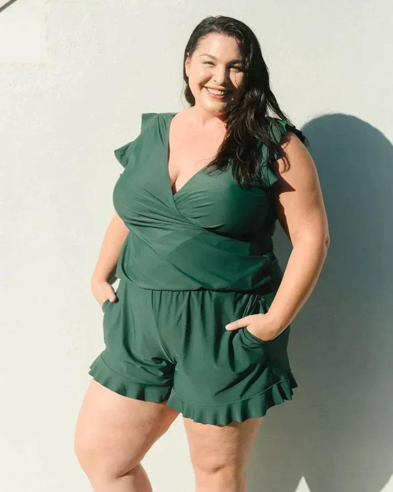 Vicky Damen Badeanzug | Form-Effekt, V-Ausschnitt, Schnelltrocknend- XS-3XL