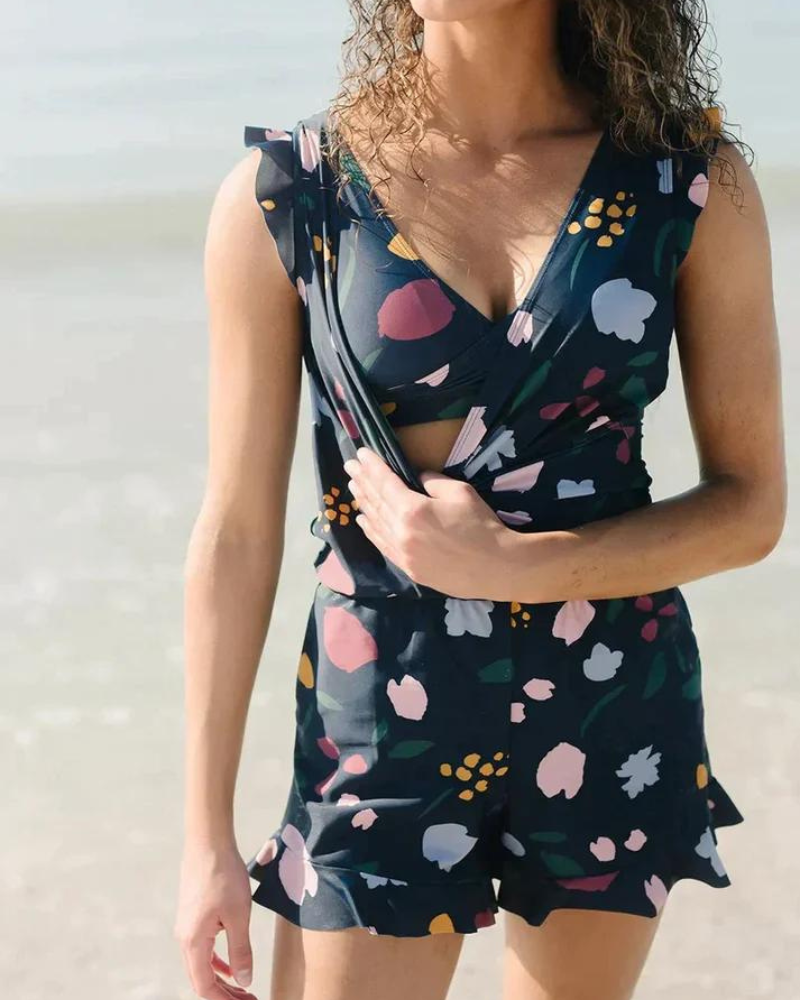 Vicky Damen Badeanzug | Form-Effekt, V-Ausschnitt, Schnelltrocknend- XS-3XL