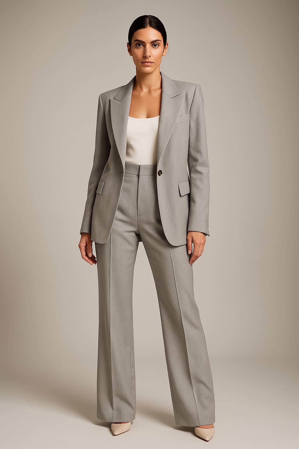Zara Damen Anzugset | Taillierter Blazer und Weite Hose, Eleganter Business-Look- S-5XL