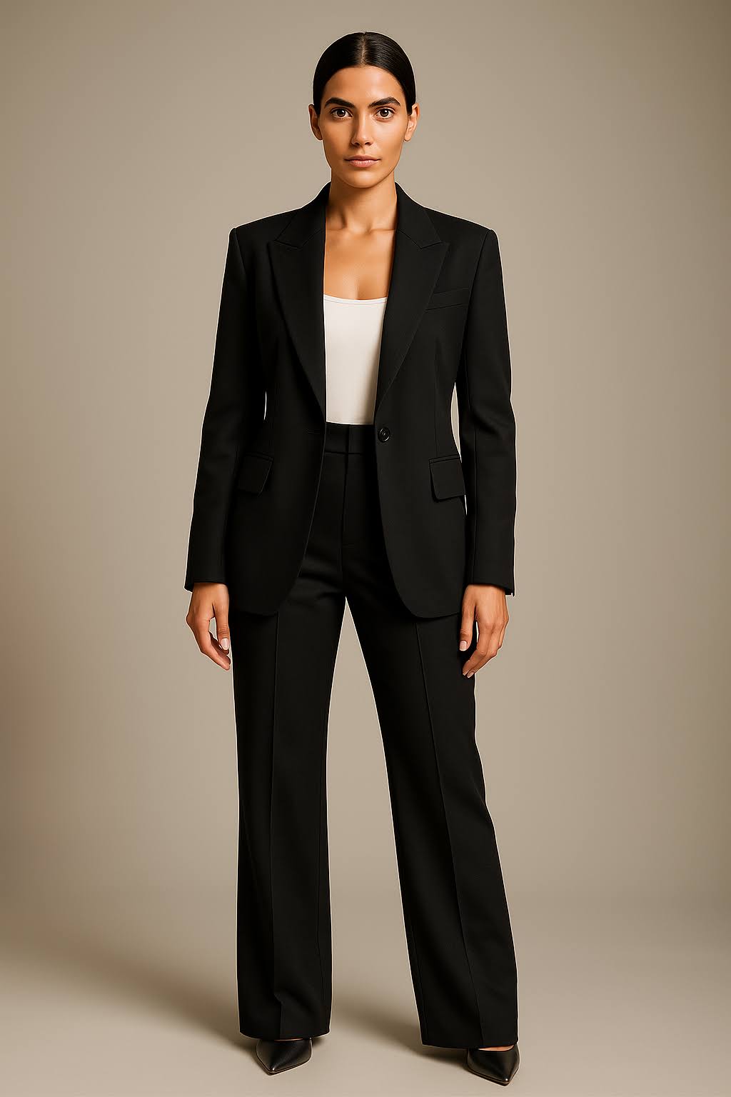 Zara Damen Anzugset | Taillierter Blazer und Weite Hose, Eleganter Business-Look- S-5XL