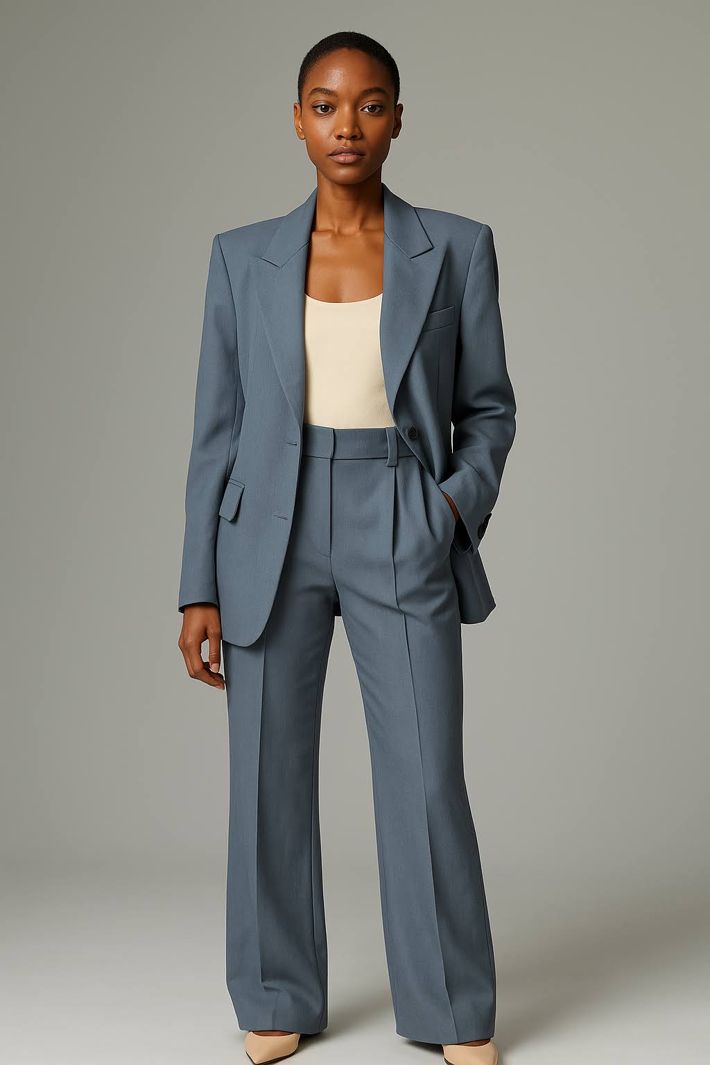Zara Damen Anzugset | Taillierter Blazer und Weite Hose, Eleganter Business-Look- S-5XL