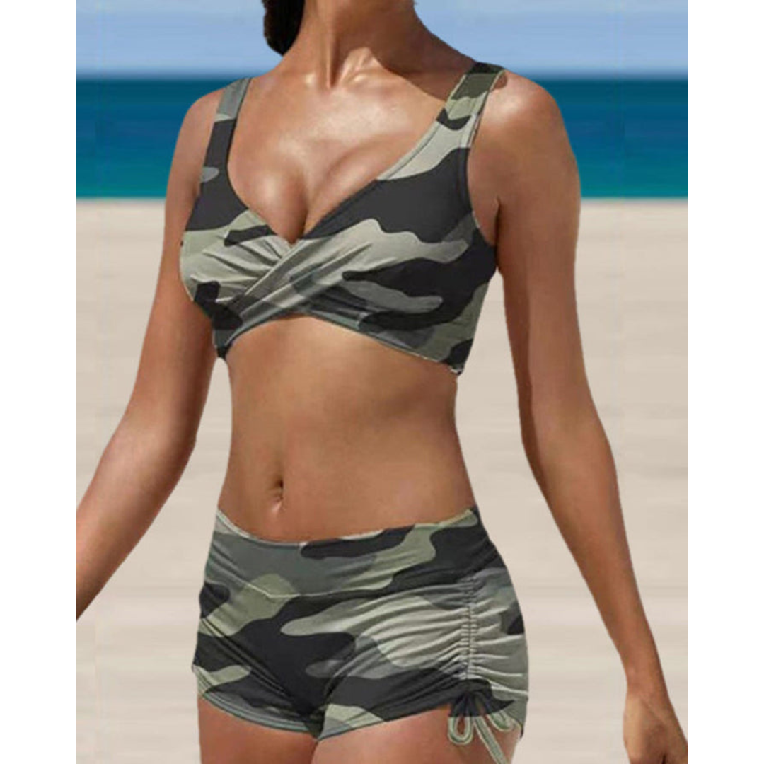 Zara Damen Bikini Set | Überkreuztes Oberteil, Raffungshose