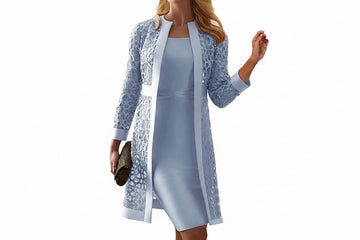 Zara Damen Kleid Set | Spitzen Überwurf, Elegant und Modern