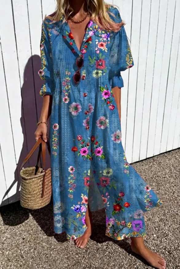 Fiona Damen Midi Kleid | Florales Design