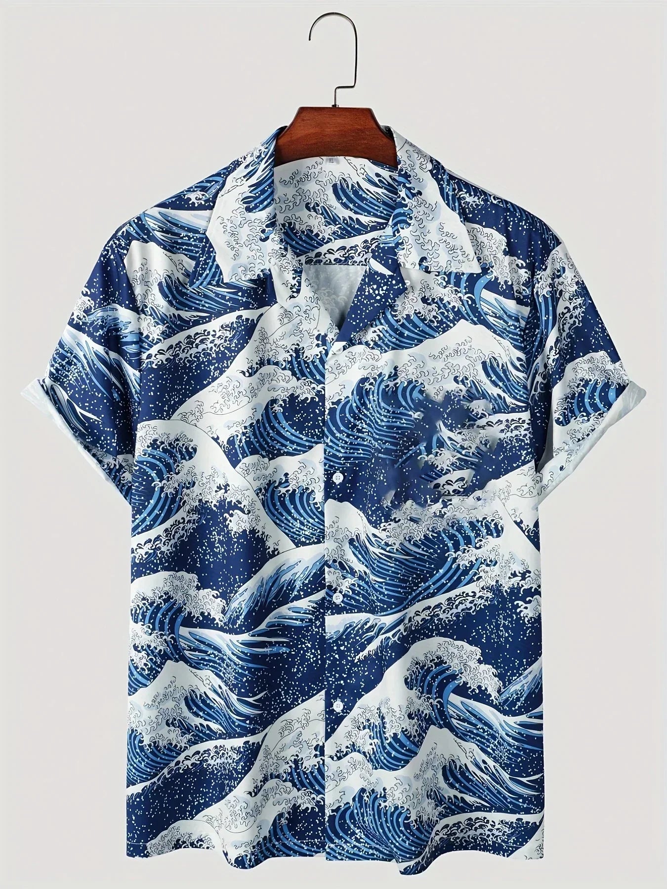 Hansruedi Blau Tropisches Blumendruck Hawaii-Hemd für Herren | Lockere Passform Sommerhemd | Urlaub und Strand - S-4XL